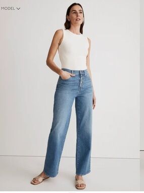 Madewell Light Blue High-Rise Wide-Leg Jeans